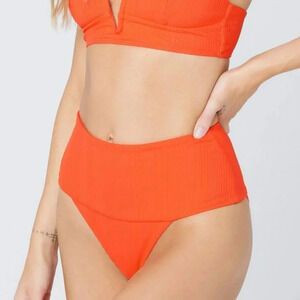 L*Space Desi Pointelle Bikini Bottoms, poppy